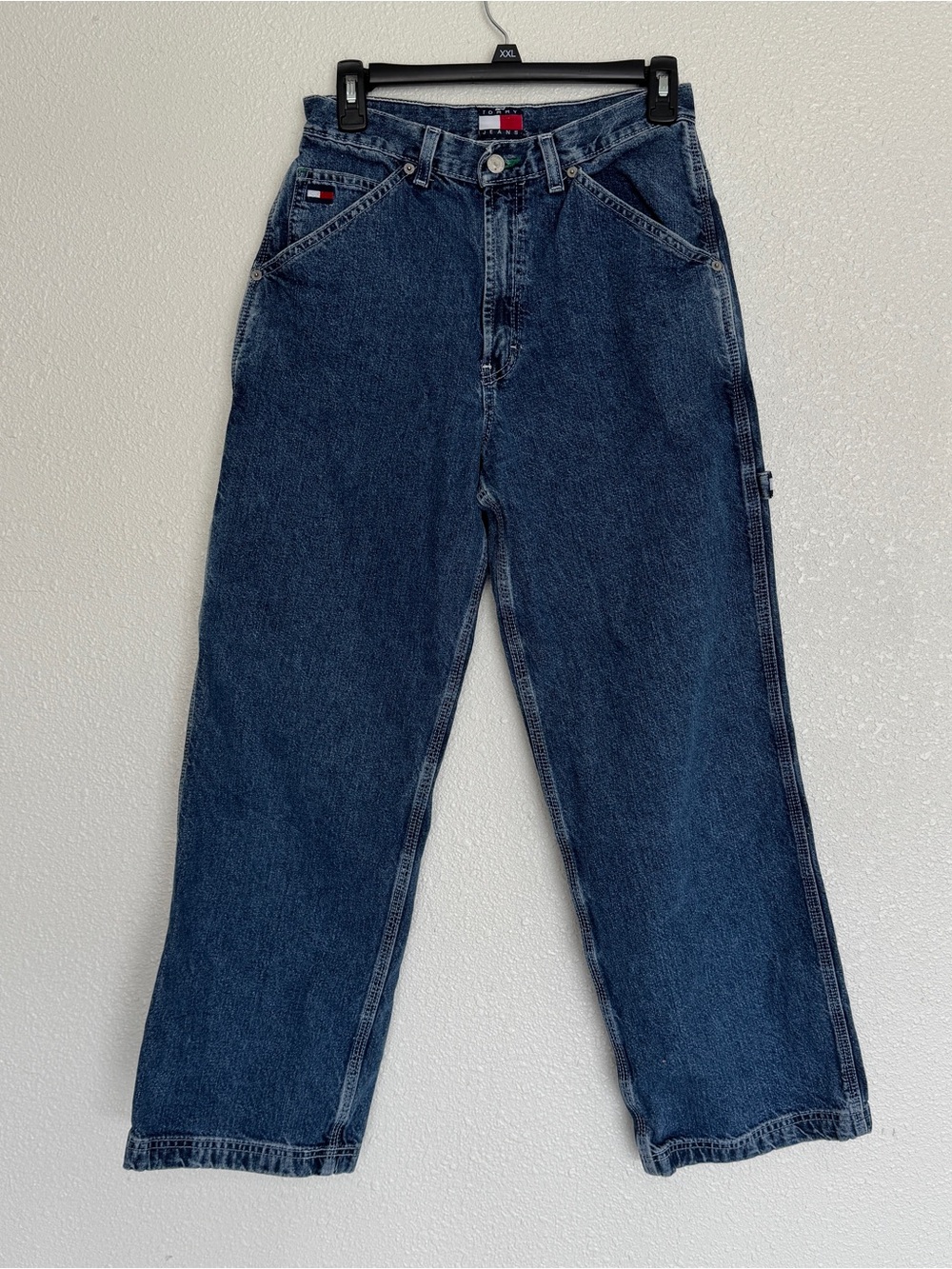 Tommy Hilfiger Vintage 90s Y2K Womens Size 26 Dark Blue‎ Relaxed Carpenter Jeans